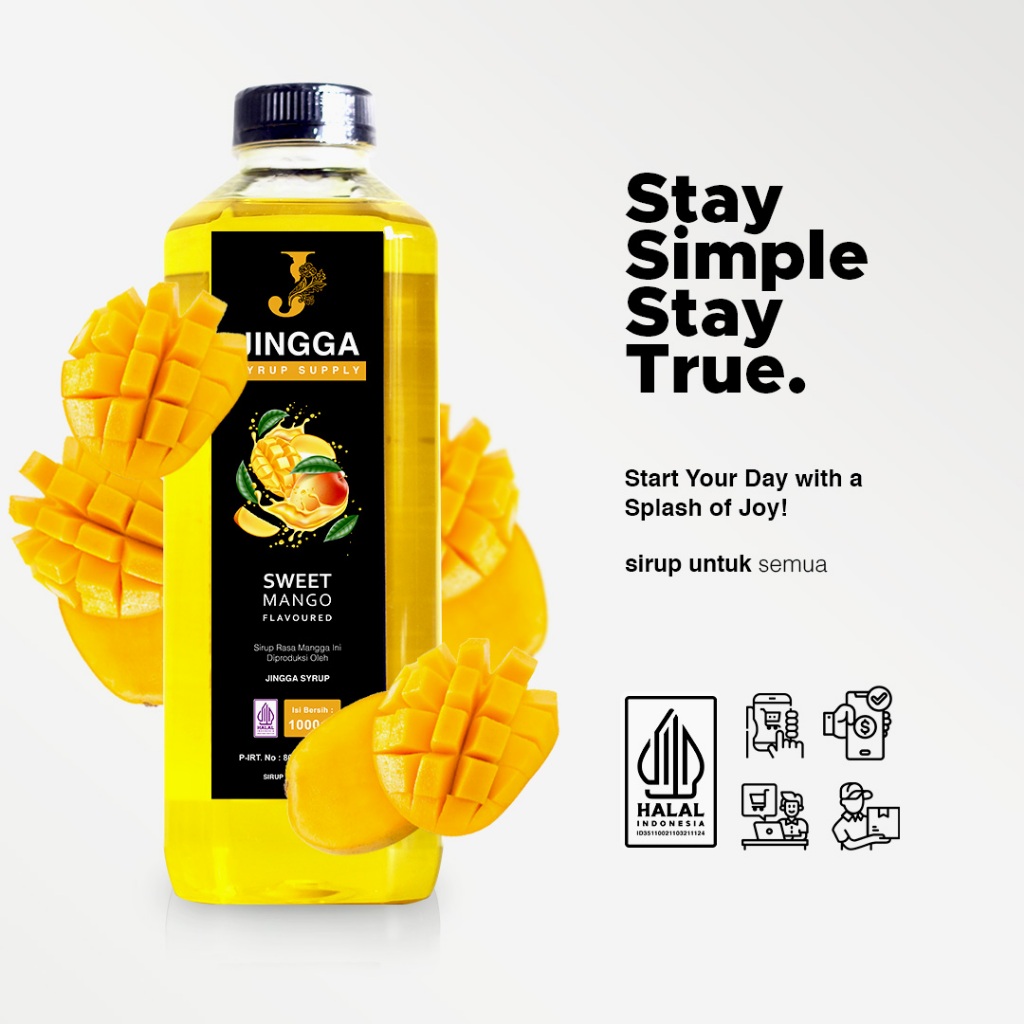 

JINGGA Sweet Mango Syrup 1000 ml - Sirup Flavor Mangga Untuk Coffee Mocktail Cocktail