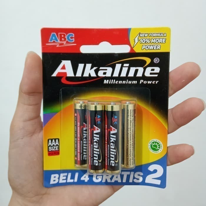 6pcs Baterai ABC Alkaline AAA A3 BATTERY ALKALINE ABC 1.5V 6 pcs