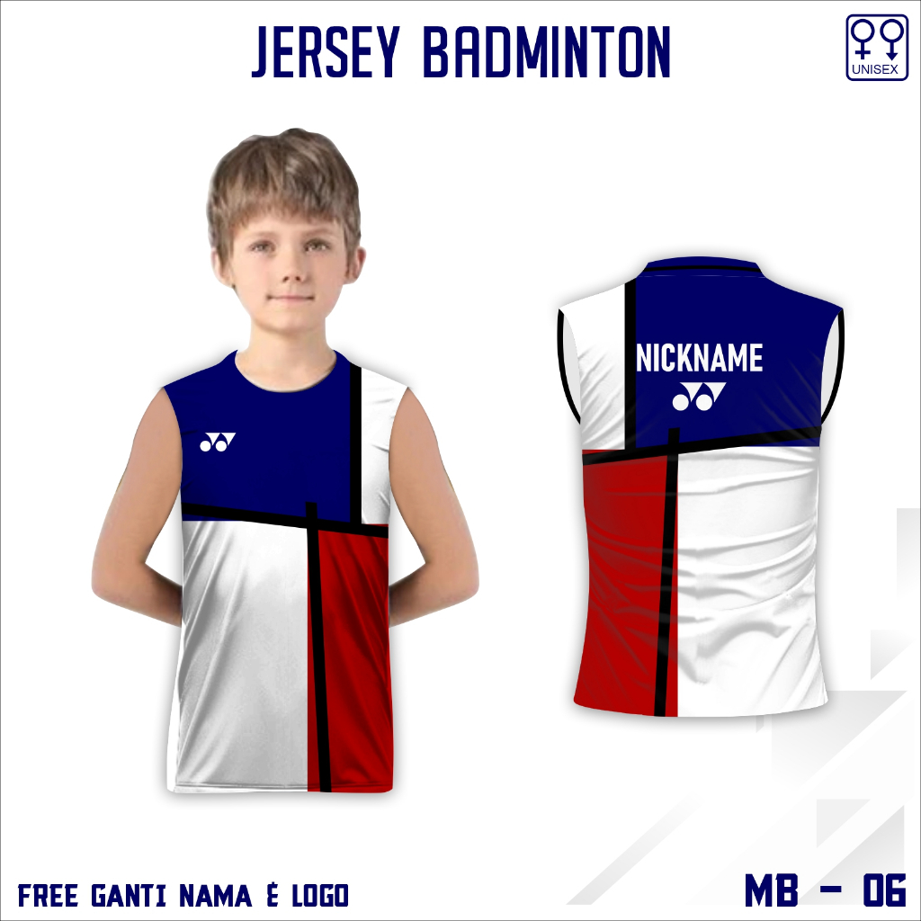 Jersey badminton malaysia olympic 2024 baju bulu tangkis singlet anak