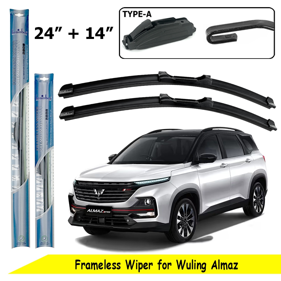 Brainbox Frameless Wiper Wuling Almaz Wiper Blade Kaca Mobil Windshield