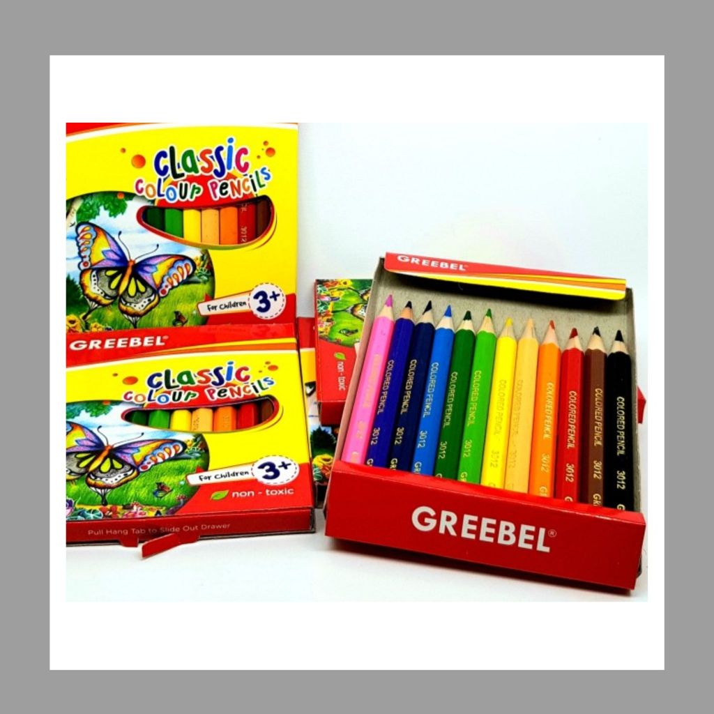 

Greebel Colour Pencil Classic / Pensil Warna Greebel 12 Warna Pendek 3012 / Pensil 12 Warna