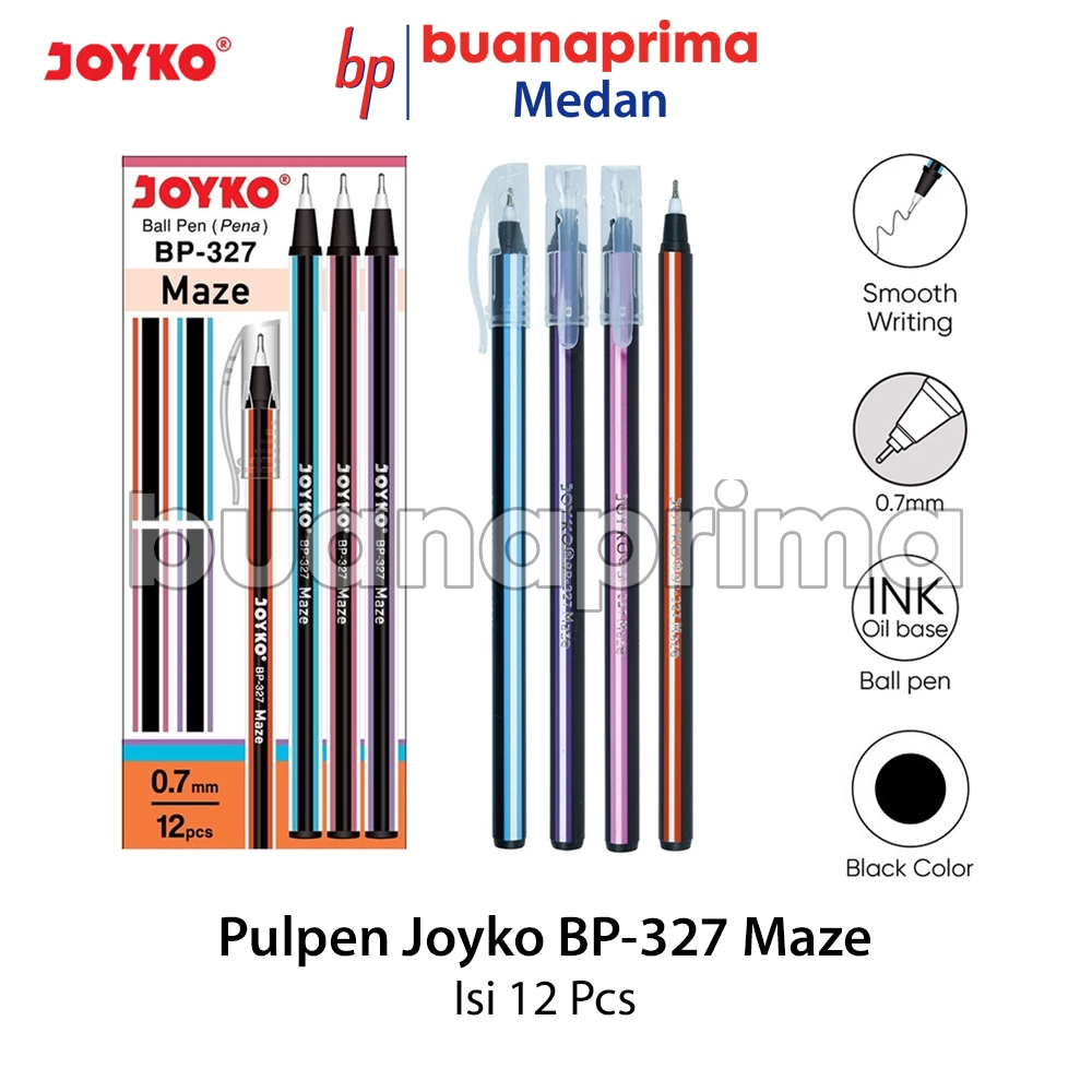 

Pulpen MAZE JOYKO BP-327 isi 12 pcs Tip 0.7 mm Ball Pen Pena Hitam