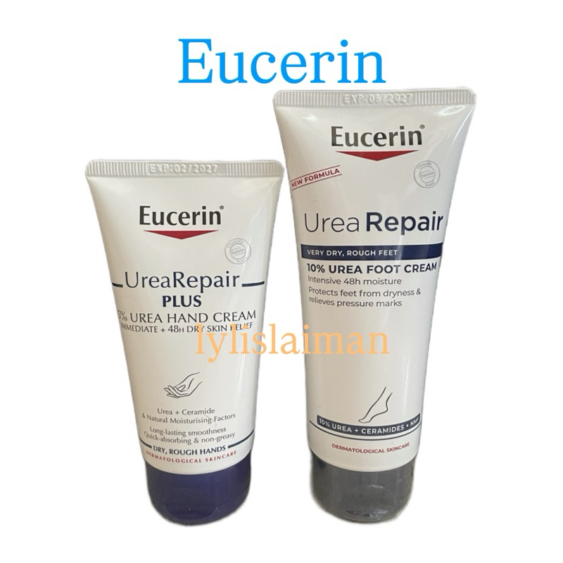 NEW Eucerin Repair Plus 5% Urea Hand Cream 75 ml / 10 % Urea Foot Cream 100ml [terbaik][terlaris]