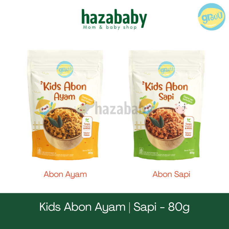 

Grouu Kids Abon Mpasi Anak Pouch No MSG Tanpa Pengawet 12m+ 80g