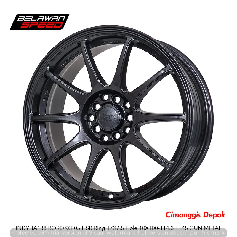 Velg Mobil Ring 17 HSR BOON Gun Metal for Sienta Altis Terios Hrv Civic FD - Toko Velg Ciajantung