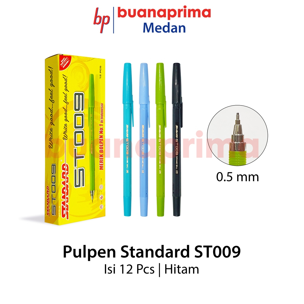 

Pulpen STANDARD ST009 isi 12 buah 0.5 mm Body Warna Warni Ballpen Pena