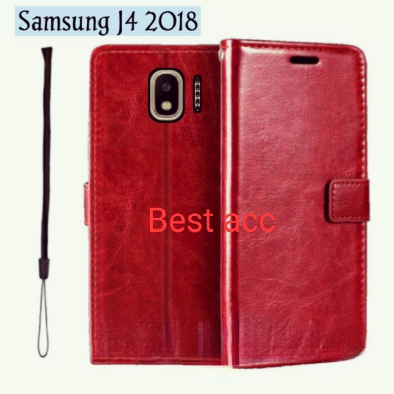 Case For Samsung j400/j4 2018 Flip Cover Magnet Dompet Kulit Standing