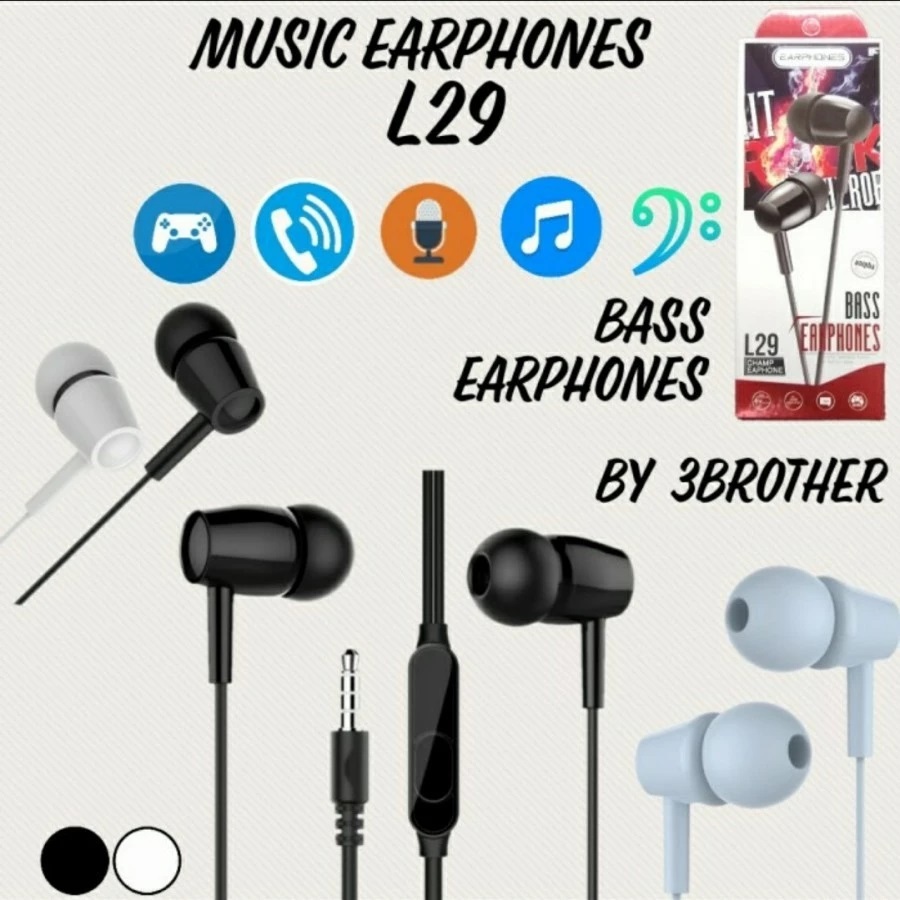 HEADSET JACK 3.5MM SUPER BASS L29 D21 - HANSFREE JACK 3.5MM MEGA BASS L29 D21 - BC