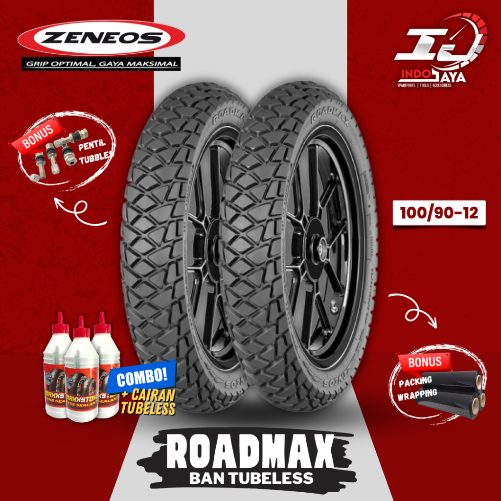 [READY COD] BAN ZENEOS ROADMAX DUAL PURPOSE (100/90-12) BAN TUBELESS DEPAN BELAKANG SCOOPY / FAZZIO 
