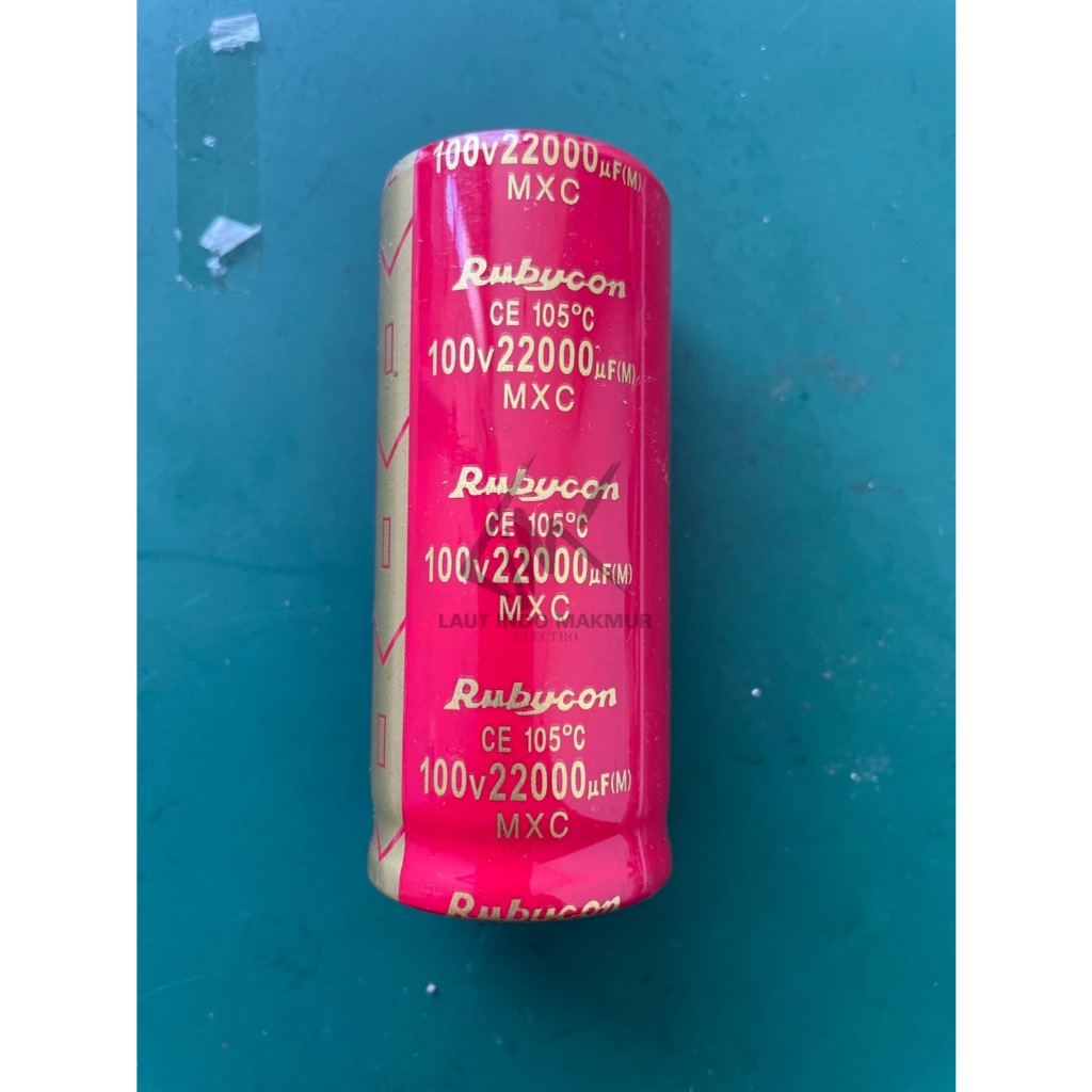 ELCO 22000UF 100V RUBYCON 22.000UF USR 100 VOLT ORIGINAL CAPACITOR ELKO KAPASITOR 22000 UF ups
