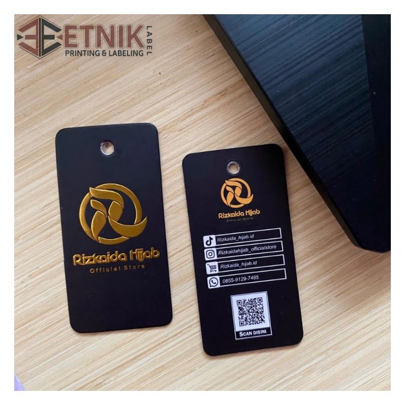 

hangtag premium foil embos FREE DESIGN hang tag tebal costum