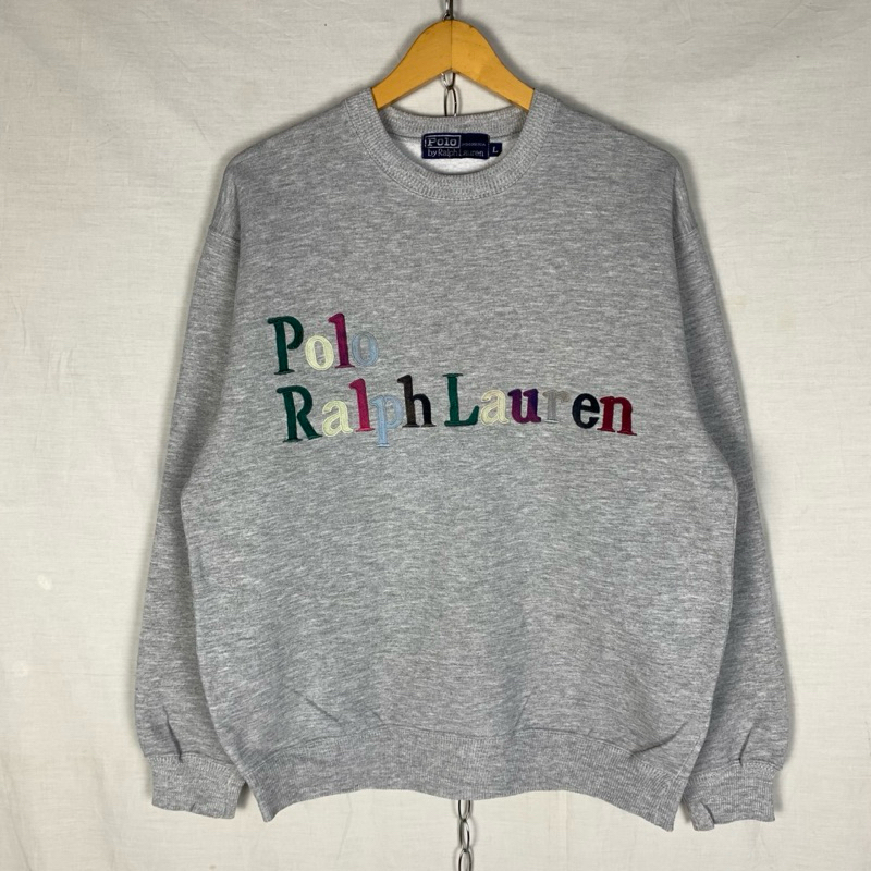 Vintage 90s Polo Ralph Lauren Rainbow Embroidery Sweatshirt Crewneck