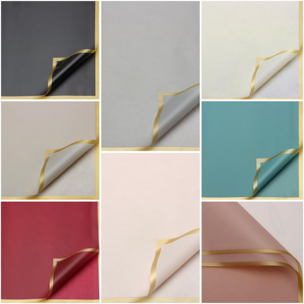 

D3v!! Kertas Bunga List Gold Flower Wrapping Paper 20 Lembar W04