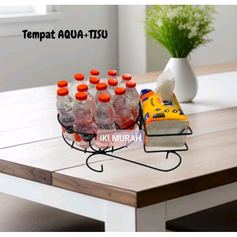 Rak Botol / Rak Tisu / Rak Aqua Mini / Rak minuman 2in1 /rak Aqua gelas estetik