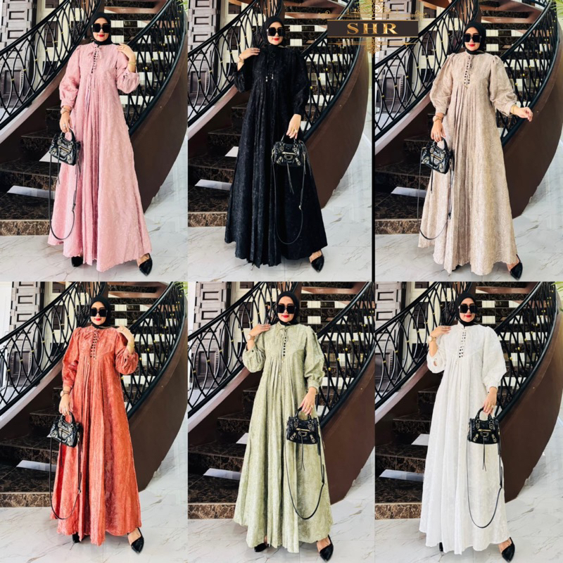 NEW SHR ORI  MAXI DRESS  LANGSING KATUN BORDIR FULL FURING ORI SHR 100%