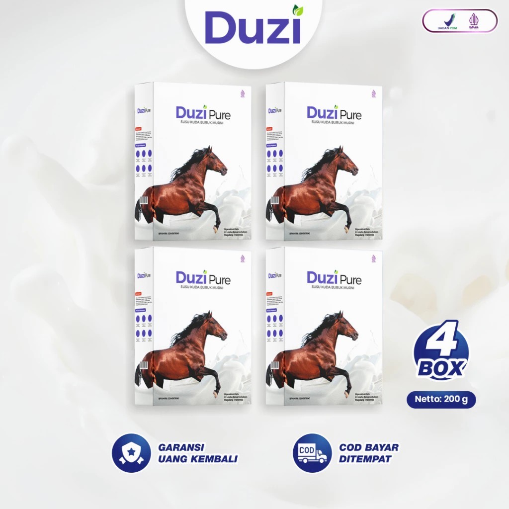 

Duzi Pure 4BOX - Susu Healty Kuda Lombok Bubuk Murni 200g/BOX
