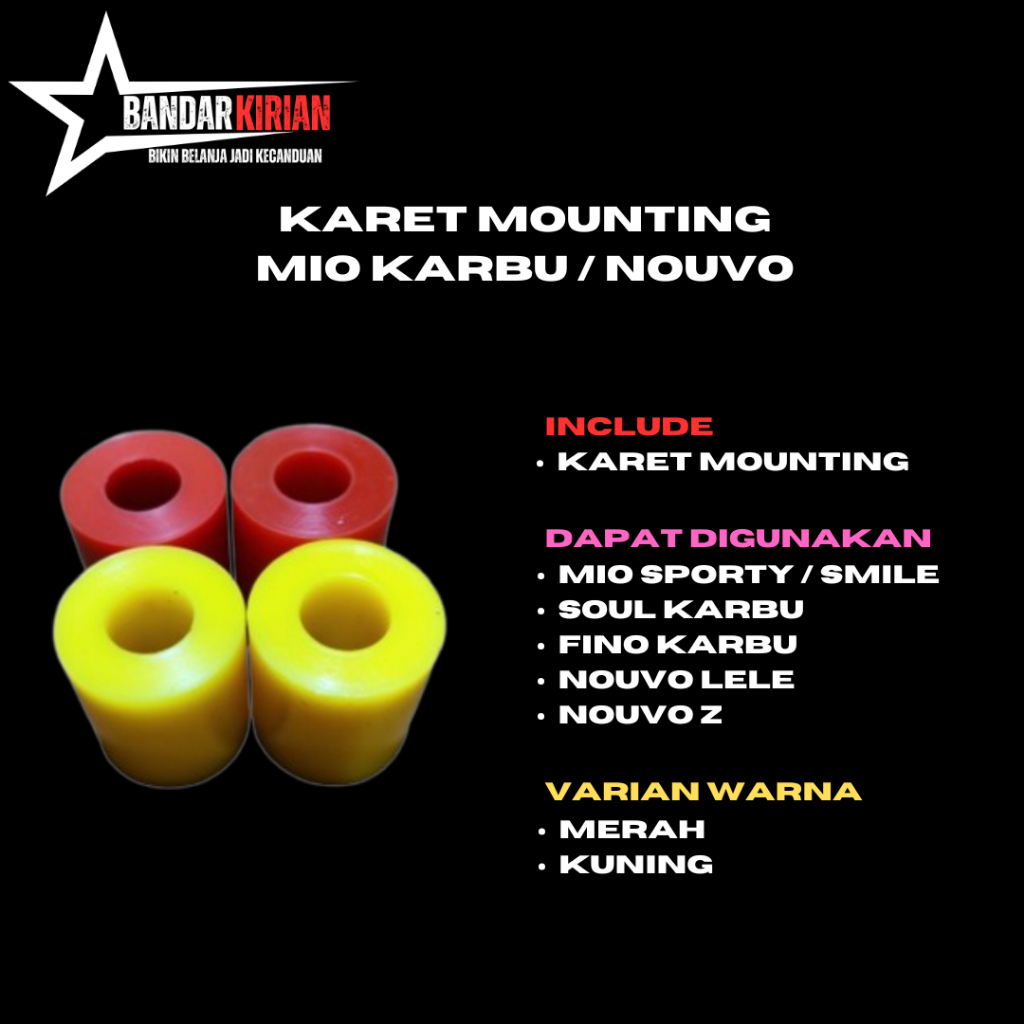 KARET MOUNTING MIO KARBU  SOUL KARBU FINO KARBU NOUVO