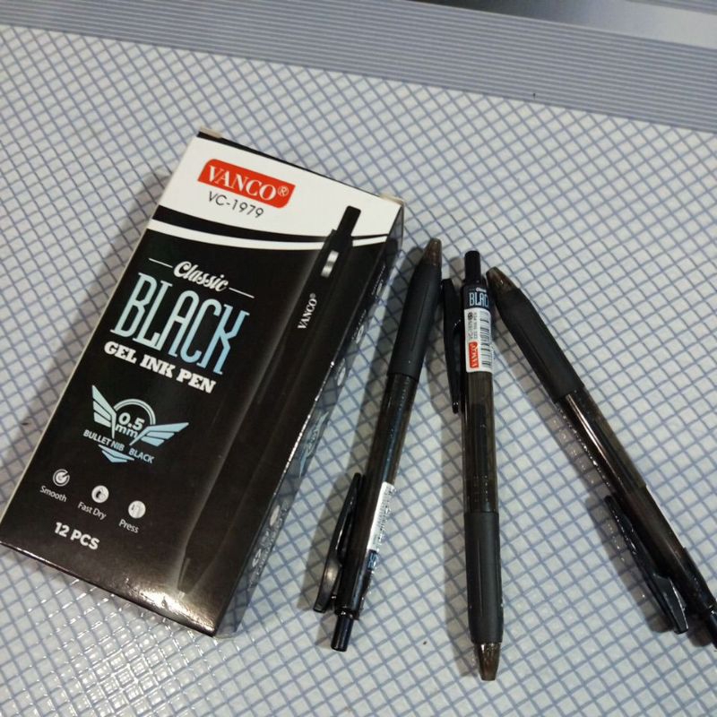

(1pak isi 12) bulpen vanco black clasic/bulpen pencet
