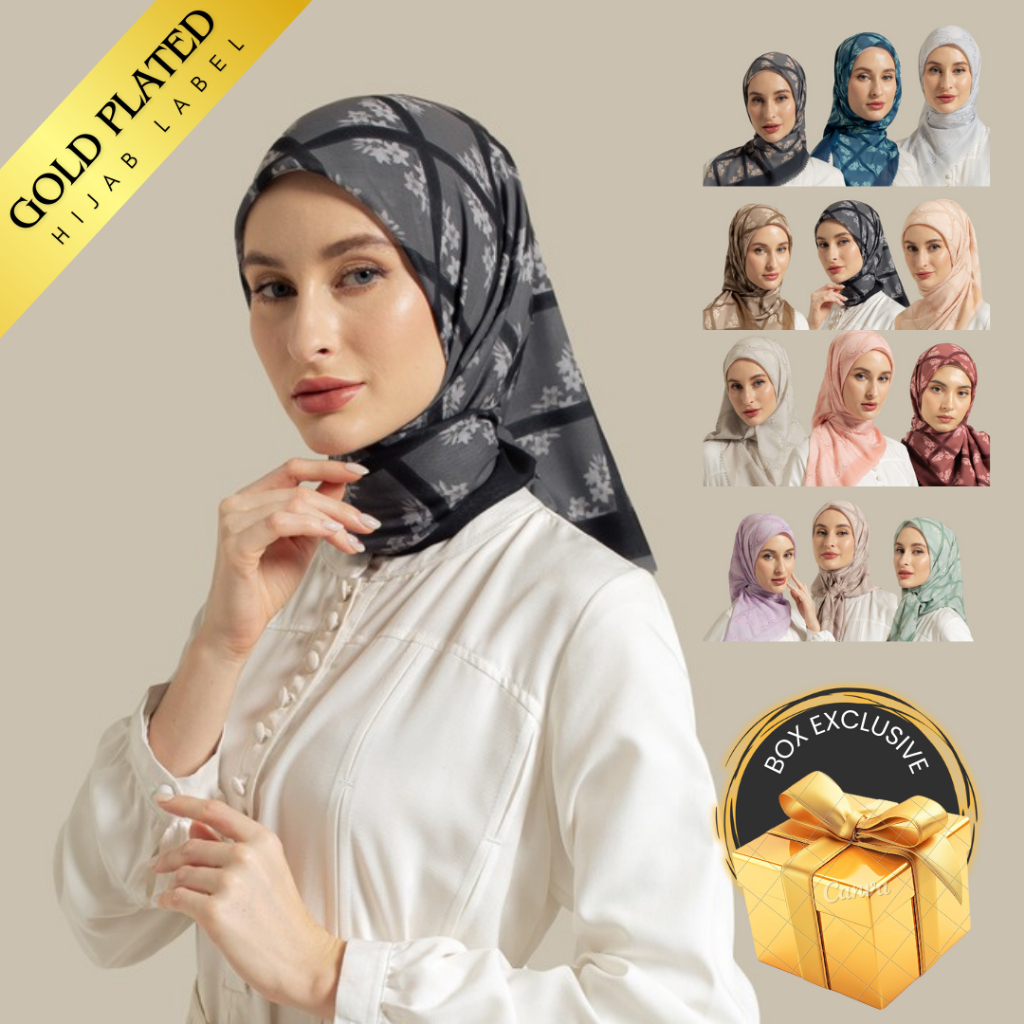 Wulang Narawangsa Hijab Segi Empat Square Flower Series | Kerudung Segi Empat | Hijab Motif Segi Emp