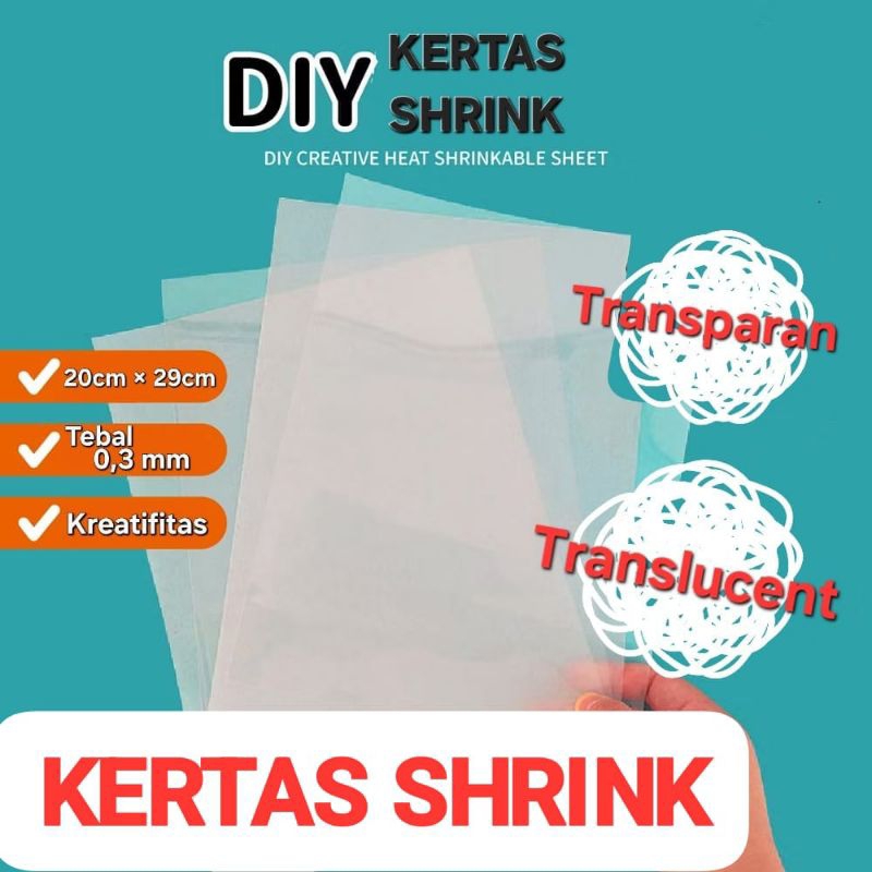 

READY!!! KERTAS SHRINK DIY/ SHRINK PAPER/HEAT SHRINK SHEETS/KERTAS PENYUSUT UNTUK DIY/PREMIUM