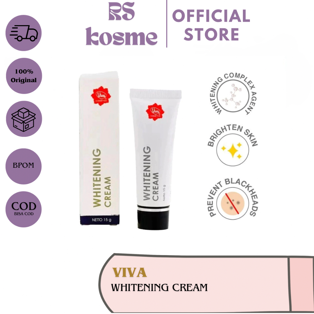 ￼VIVA Whitening Cream 15gr || Krim Menyamarkan Bekas Jerawat || Krim Menghilangkan Flek Hitam
