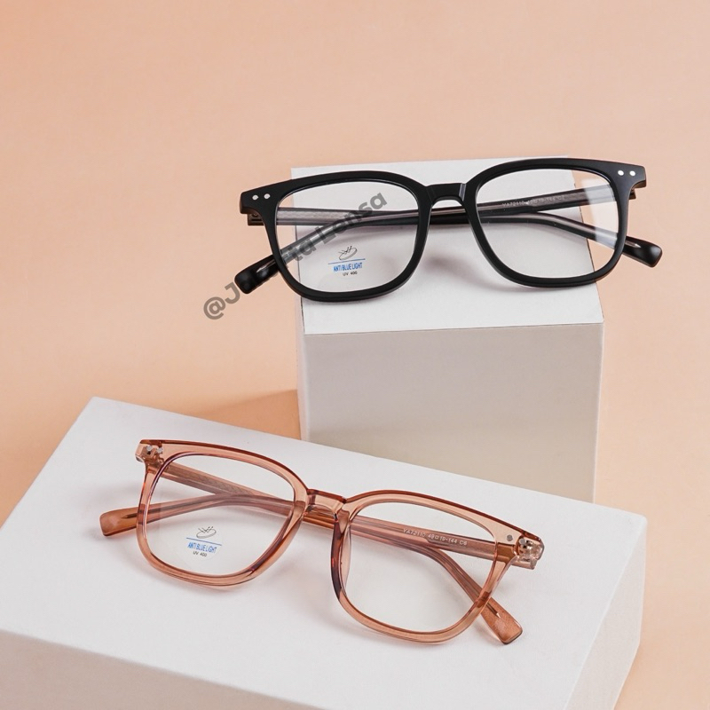 Frame kacamata model kotak pria wanita terbaru lensa photocromic minus cylinder BY- JAKARTA LENSA