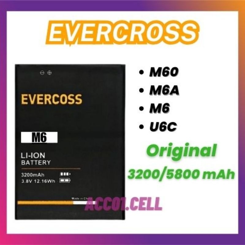 Baterai Batre Evercoss M6 Ori 100% Battrey HP