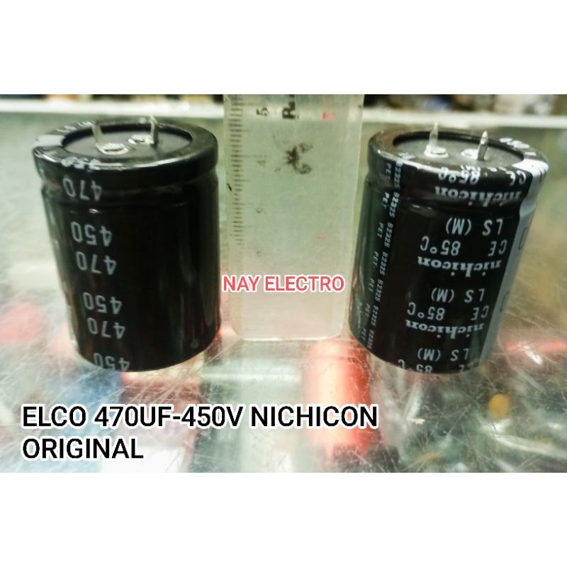 CAPASITOR ELCO 470UF-450V NICHICON ORIGINAL