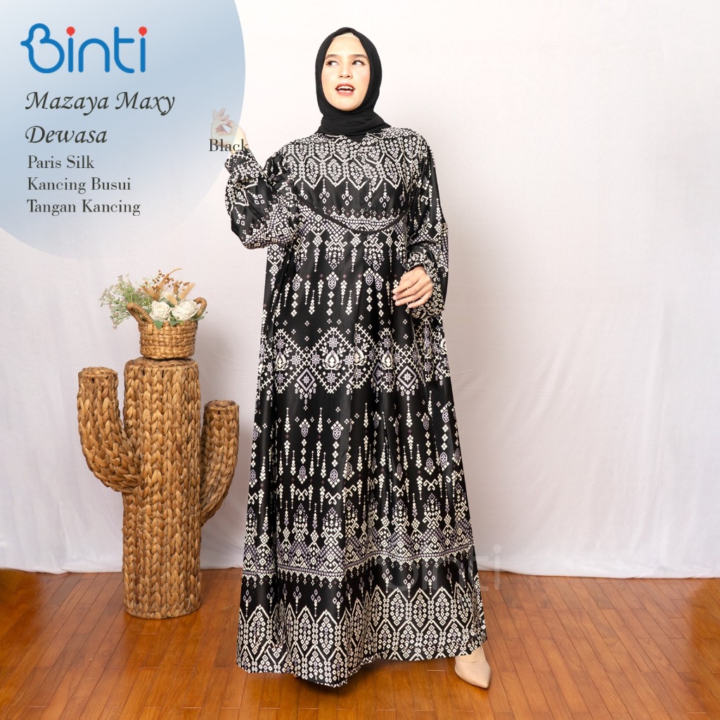 DRESS JUMBO LD 135 SIZE 3XL MAZAYA BAHAN SILK By BINTI GAMIS BIG SIZE TERBARU OUTFIT KEKINIAN