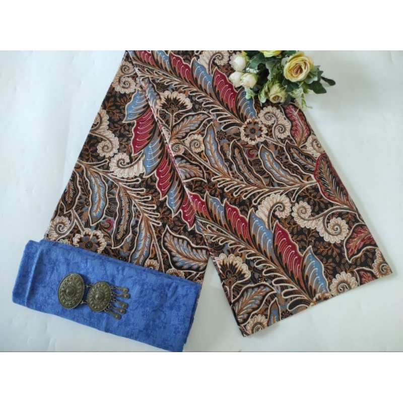 Kain Batik Jarik Kebaya Kode 790 Couple Katun Printing Sogan Lawasan Seragam Bridesmaid Meteran Tj