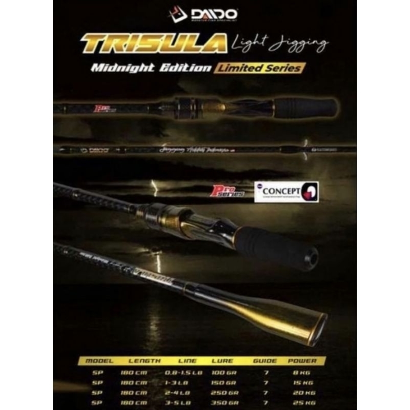 Joran DAIDO TRISULA LIGHT JIGGING MIDNIGHT EDITION 602 PE 2-4 | PE 3-5
