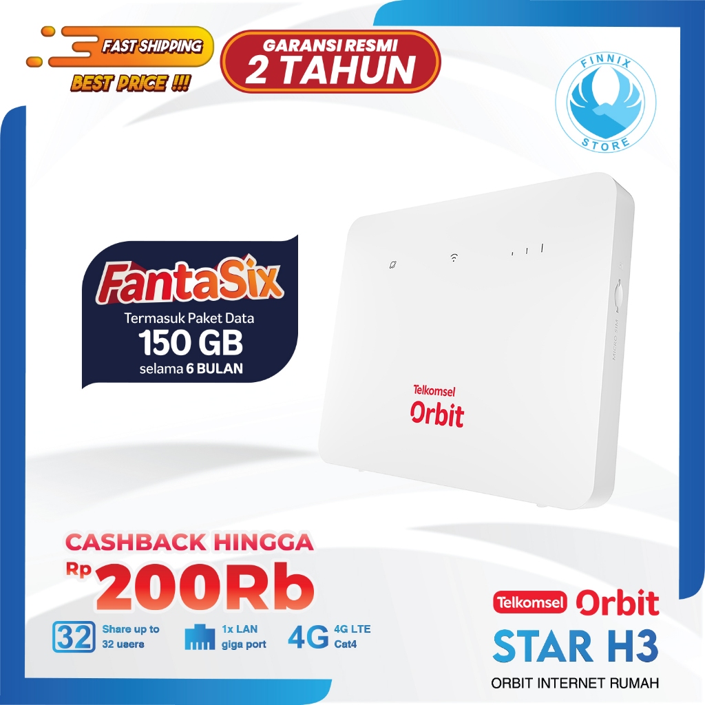 Telkomsel Orbit Star H3 / Huawei B313 Modem Wifi Router Wireless - Free Kuota