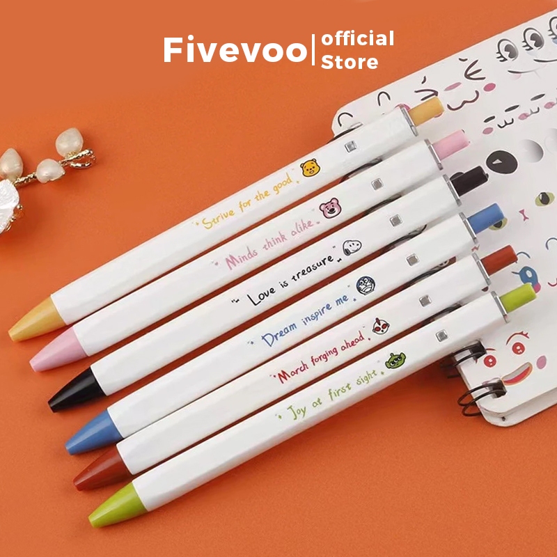 

FIVEVOO Pena Dorong Sanrio Pena Gel Lucu Ins Alat Tulis Anak Square Pen Pena Netral Sederhana