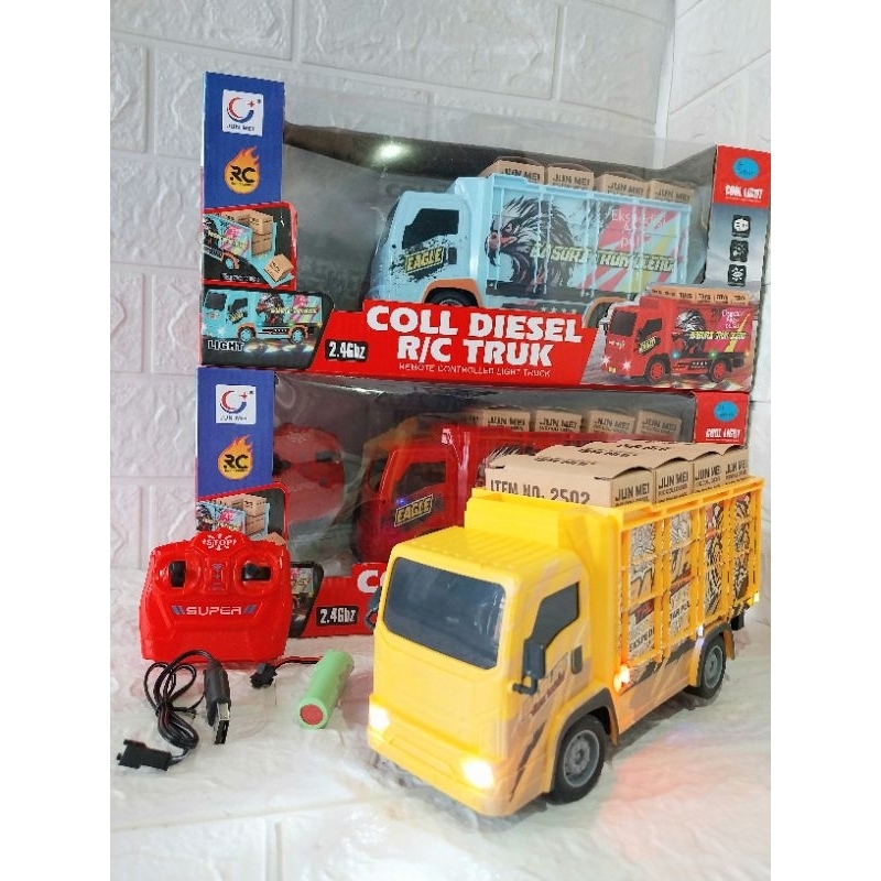 Rc basuri truck oleng mainan truck remote control