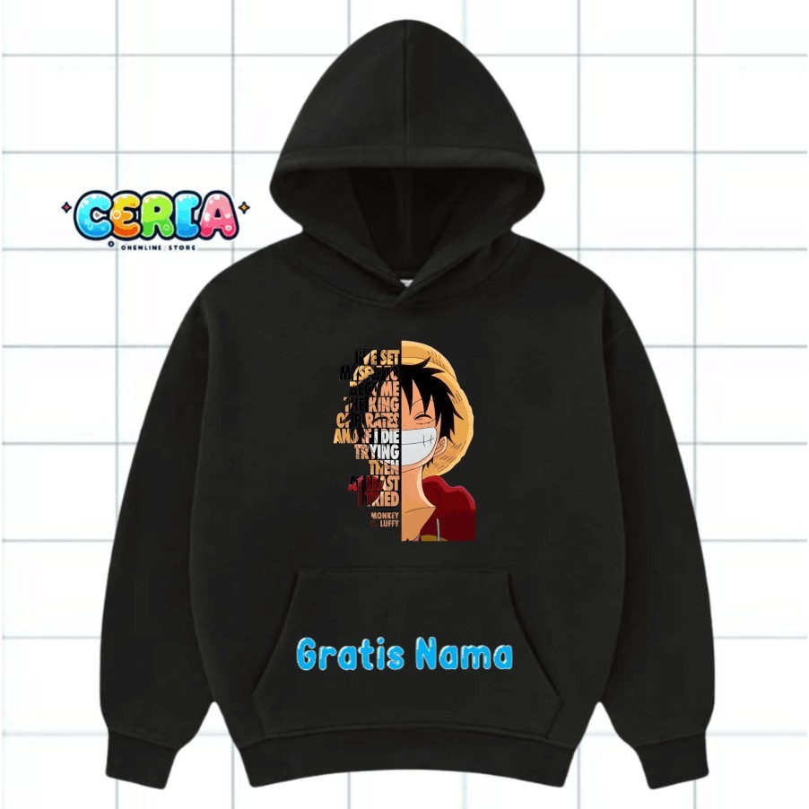 Jaket Sweater Hoodie Anak Anime Luffy One Piece Sweater Hoodie Anak Laki Laki Hoodie Anak Cowok Kids