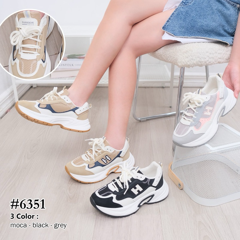 Sepatu YC-6351 Sneaker 4,5cm / Sepatu kets wanita import Sneakers wanita Sepatu casual jalan New