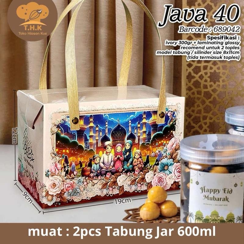 

JAVA 40 - (1pcs) Box Hampers Lebaran Idul Fitri isi 2 pcs Toples Tabung Jar 600ml