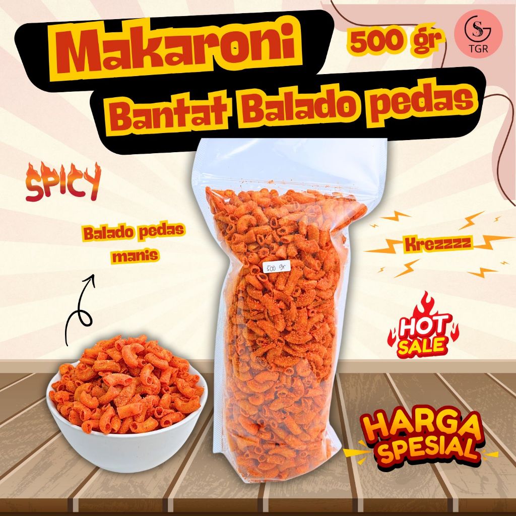 

500 GR MAKARONI BANTAT CIKRUH BALADO PEDAS DAUN JERUK MAKARONI KRIUKK