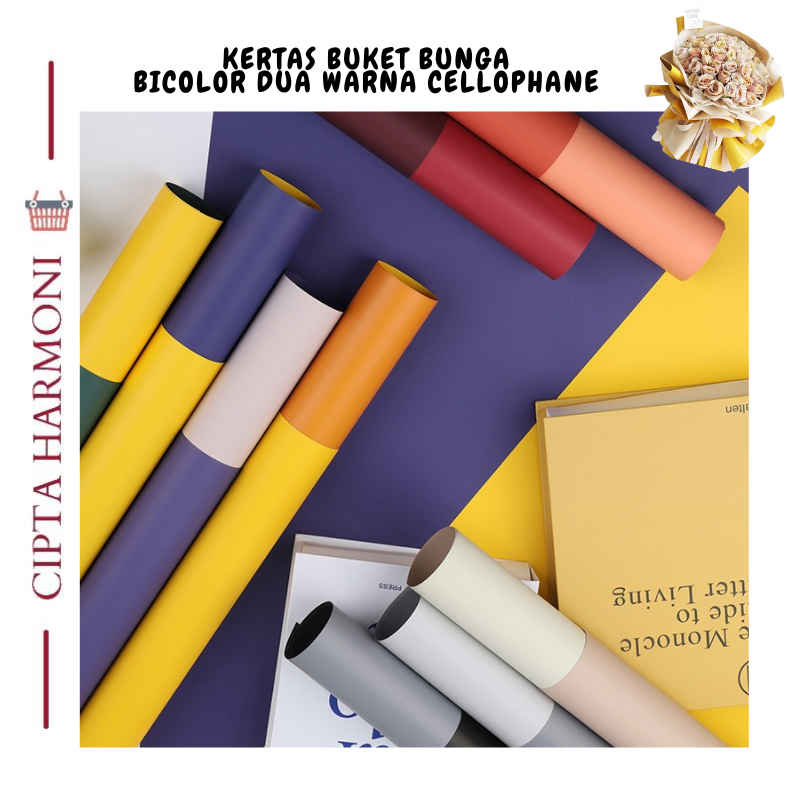 

20 LEMBAR Kertas Buket Bunga Bicolor Kertas Buket Bunga Dua Warna Cellophane Florist KB075