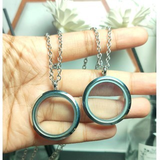 Liontin / Silver Pendant Locket Round 3 cm