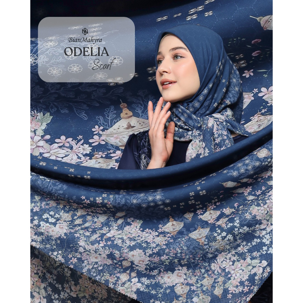 BianMahyra Odelia Series Original Kerudung Segi Empat Premium Voal Hijab Motif