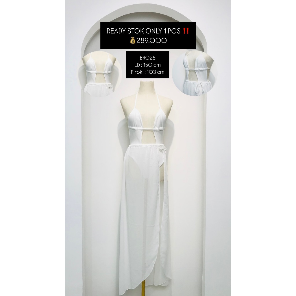 GLAM | DRESS PUTIH PANTAI WANITA BR025