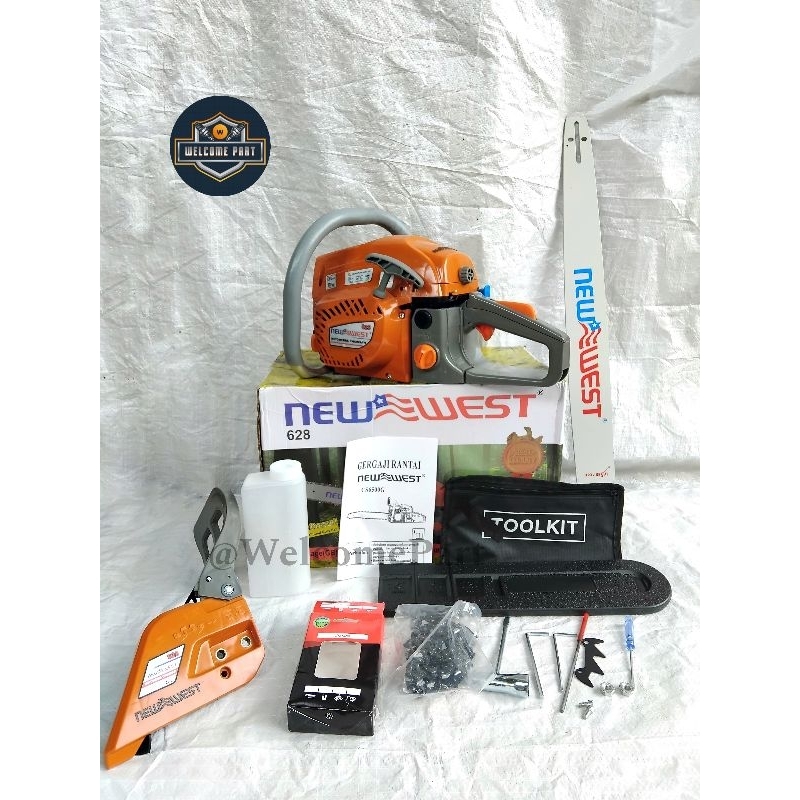 𝐓𝐄𝐑𝐌𝐔𝐑𝐀𝐇CHAINSAW 628 NEW WEST 24 INCH / GERGAJI MESIN POTONG KAYU 628 NEW WEST 24 INCH 𝐎𝐑𝐈𝐆𝐈𝐍𝐀𝐋