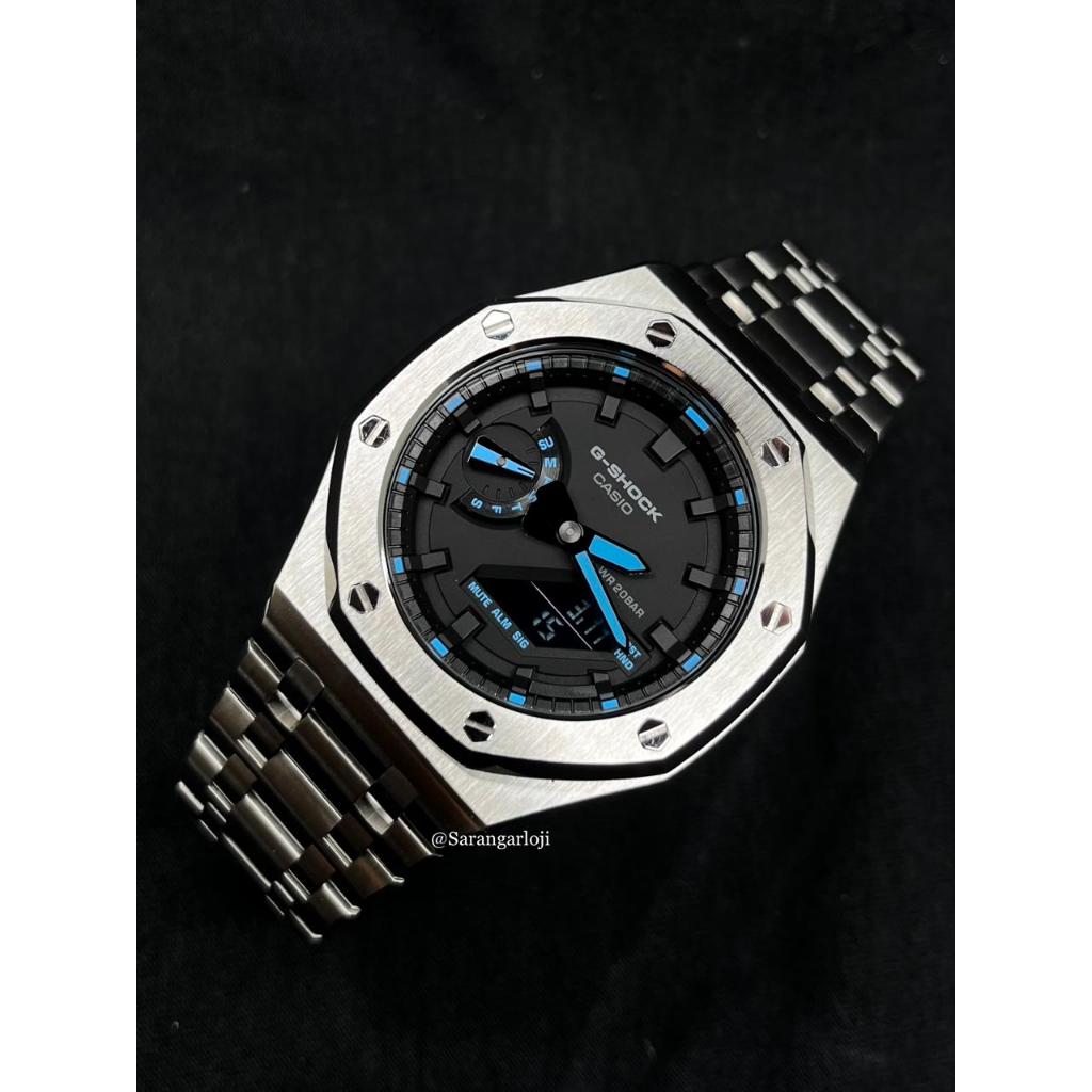 Casio G-Shock GA-2100-1A2DR MOD Silver Steel Gen 3
