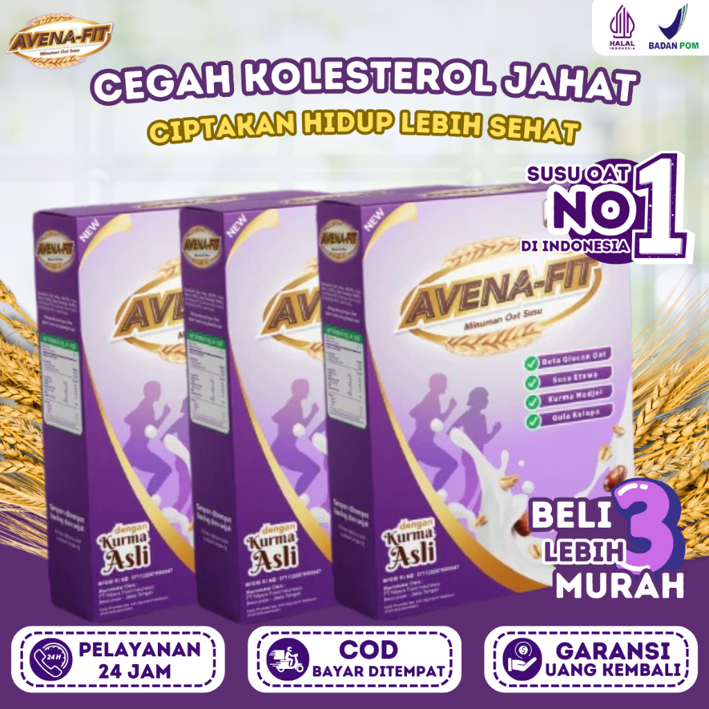 

AVENAFIT 100% ORIGINAL 3 BOX - Menu Sarapan Sehat Oat Susu Solusi Terbaik untuk turunkan kolesterol