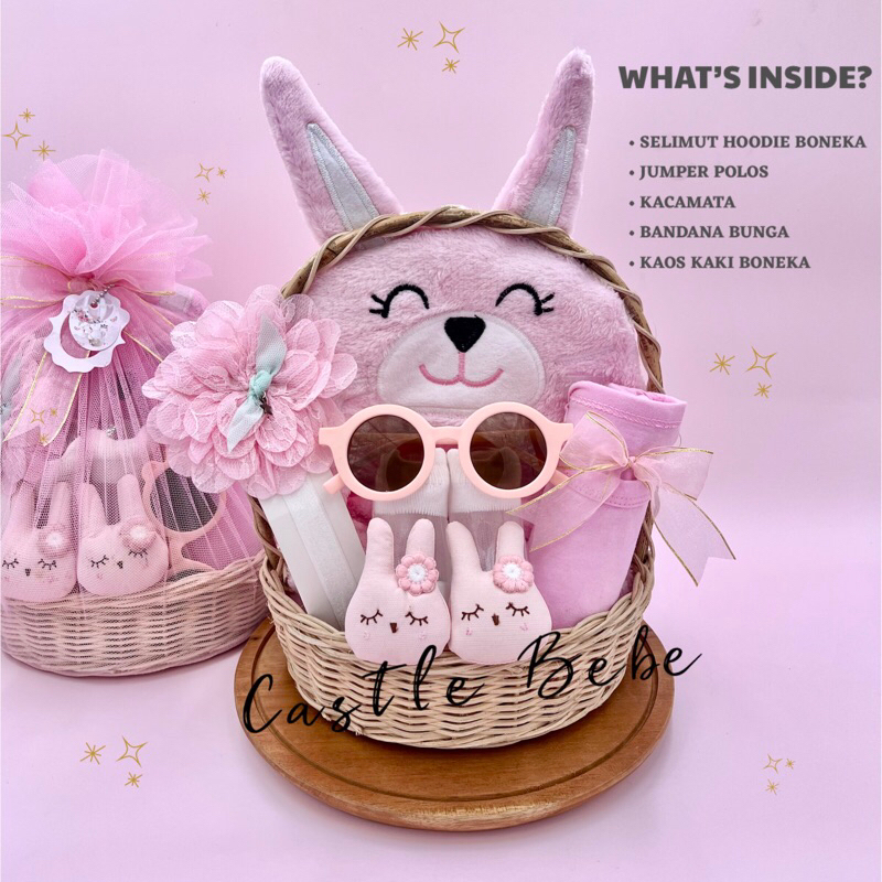 HELLO BEBE HAMPERS - Blanket & Pillow Series Newborn Baby Gift Set Hampers Baby Kado Bayi Kado