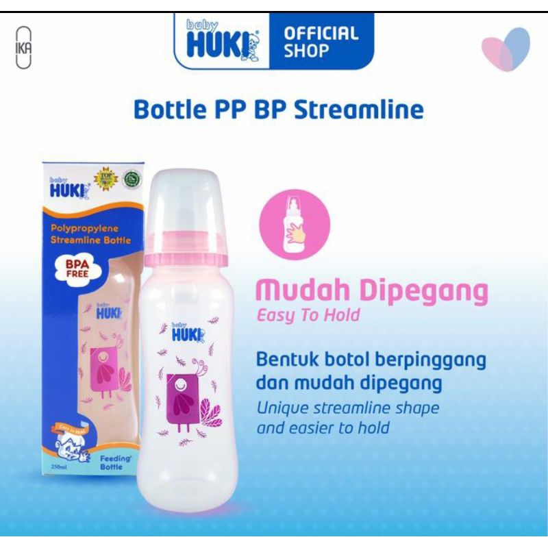 EL HUKI BABY Botol PP Streamline Dot Ortho Gepeng 140ml dan 250ml