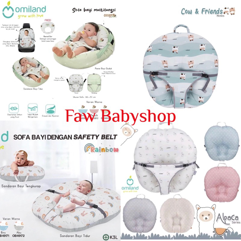 [2 kg] Omiland Sofa Bayi Multi Fungsi (ada gasper ) Bayi Motif Sea Horse Series - OB40071 / Sloth Se