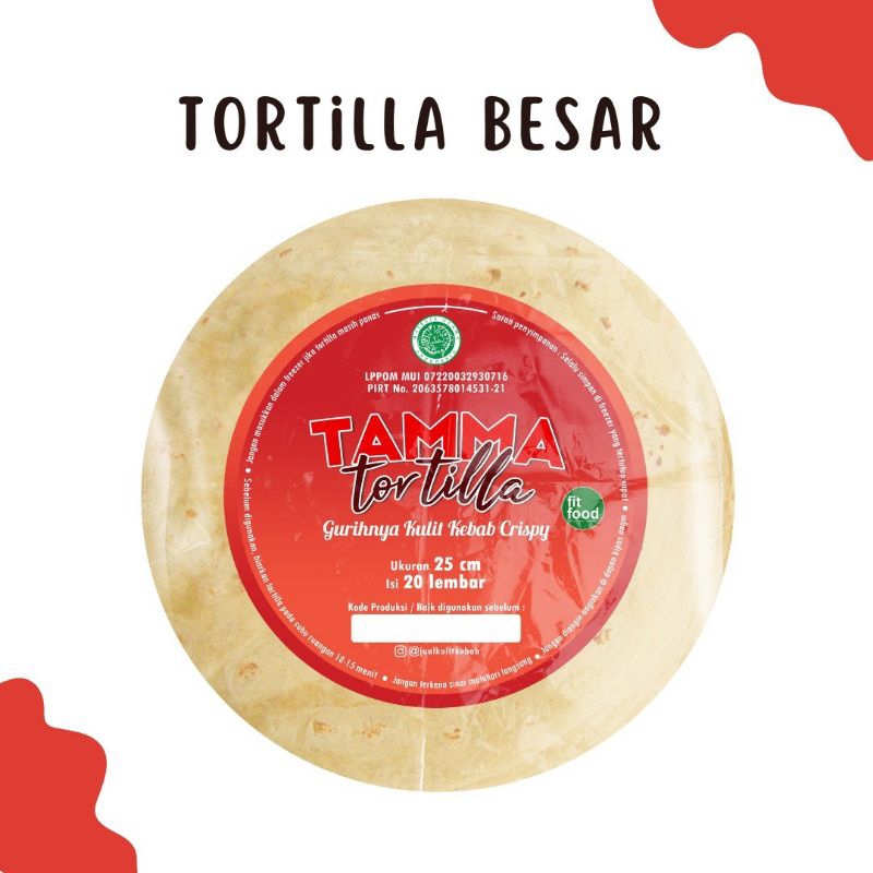

Tortilla Tamma Kulit Kebab Crispy Diameter 25 Cm Isi 20 Lembar