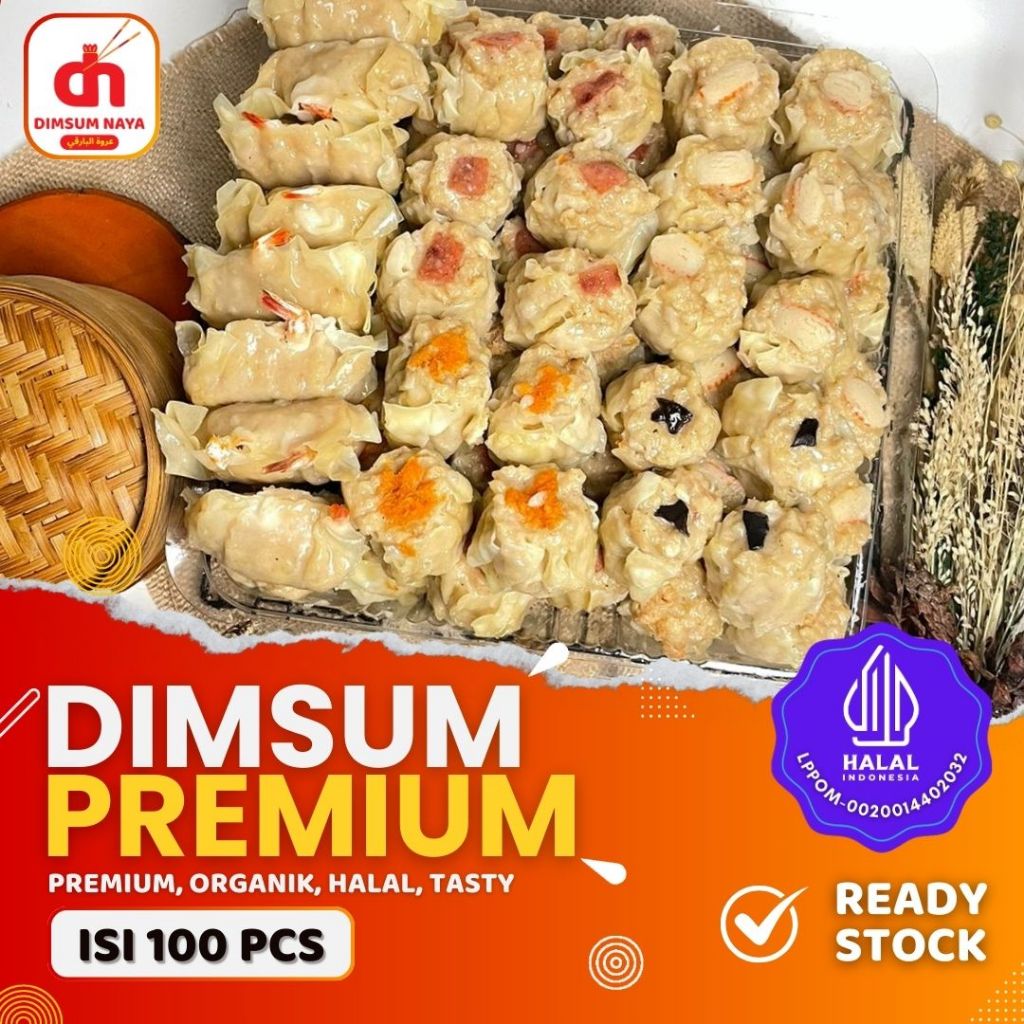 

GROSIR!! Dimsum Ayam Frozen Mix Toping Premium isi 100 pcs GRATIS Saus Merah & Lada Hitam Halal